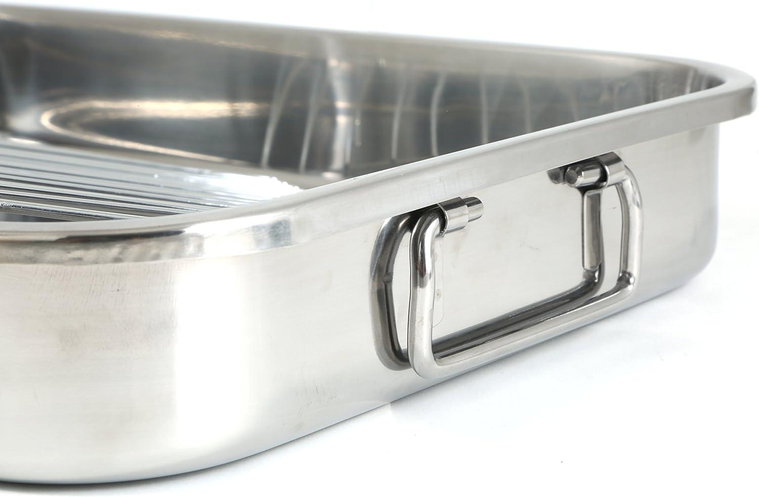 BrylaneHome 4-Pc Stainless Steel Lasagna Pan & Roaster