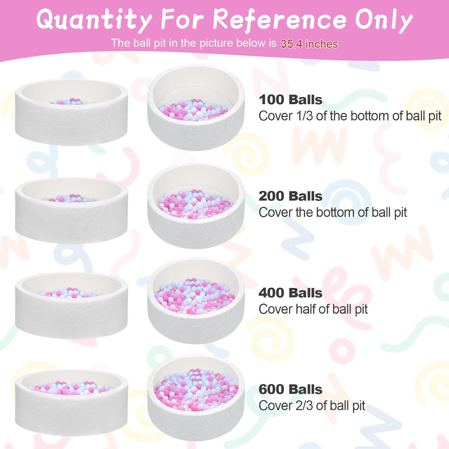 Anvazise 100Pcs Ball Pit Balls Thickened Eco-friendly Smooth Reusable Bite-resistant Hand-on Ability PE Material Macaron Color Pit Balls Kindergarten Toy