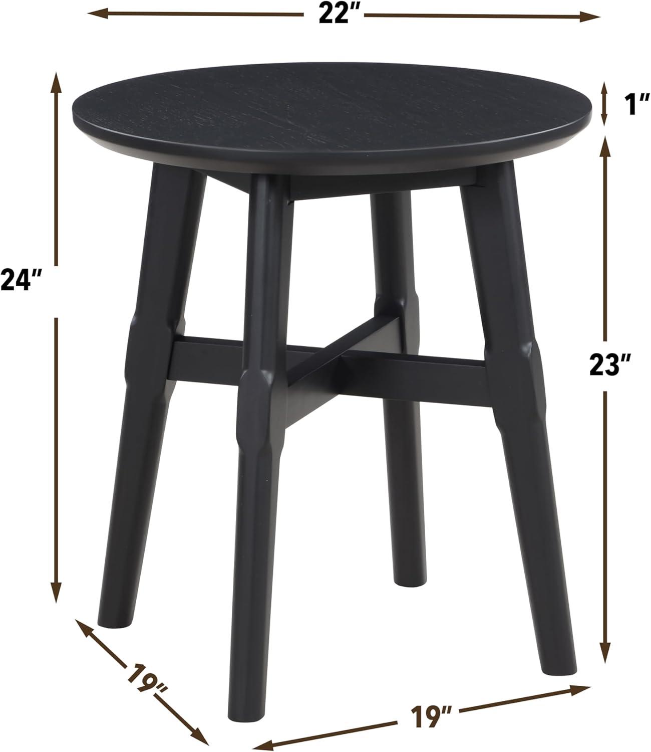 Steve Silver Oslo Indoor 24.8" H Modern End Table, Black