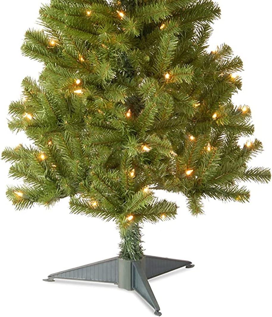 National Tree Company Pre-Lit Artificial  Christmas Tree, Green, Canadian Fir Grande, Clear Lights, Includes Stand, 4 Feet