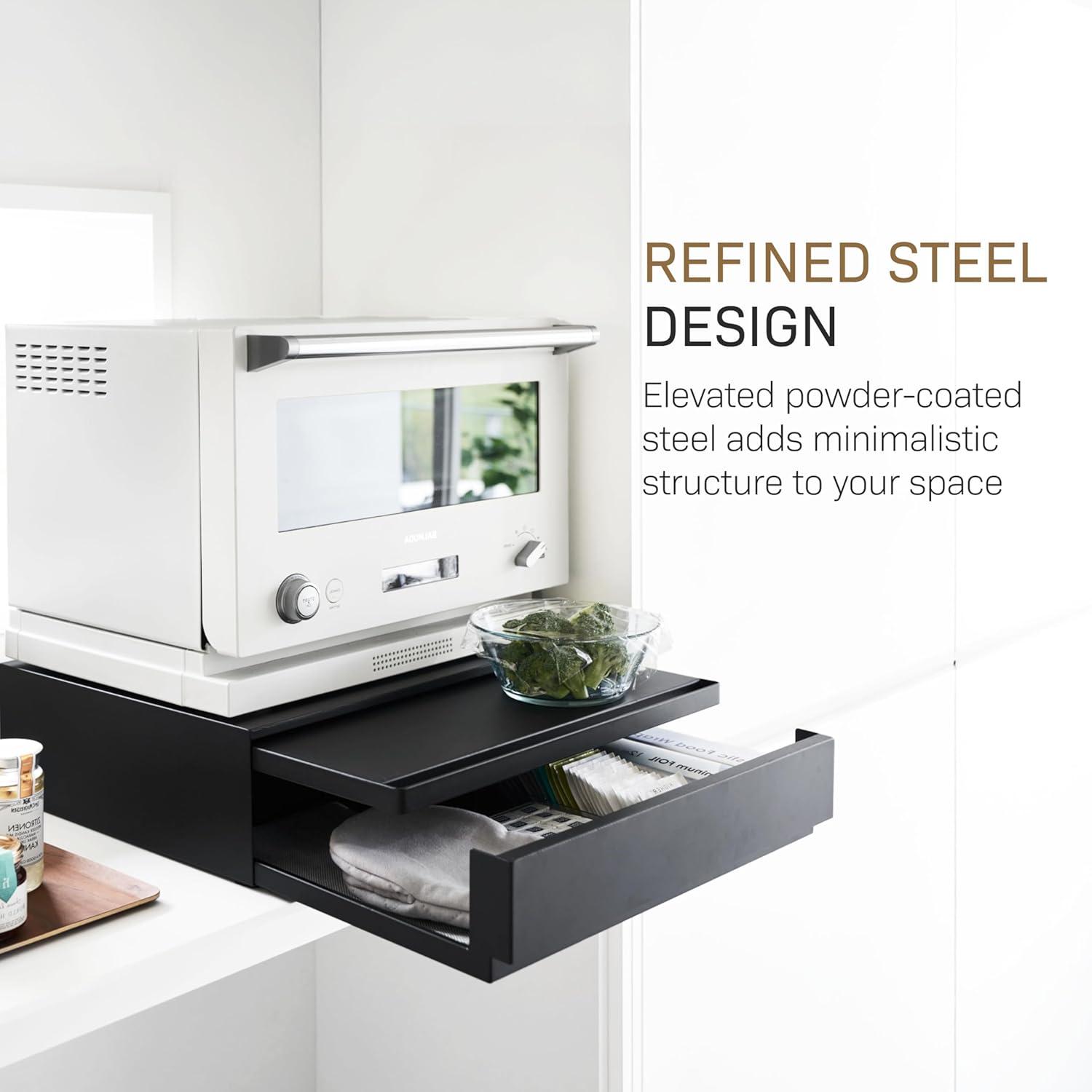 Yamazaki Home Yamazaki Home Countertop Drawer With Pull-Out Shelf, Steel, Holds 37 Lbs