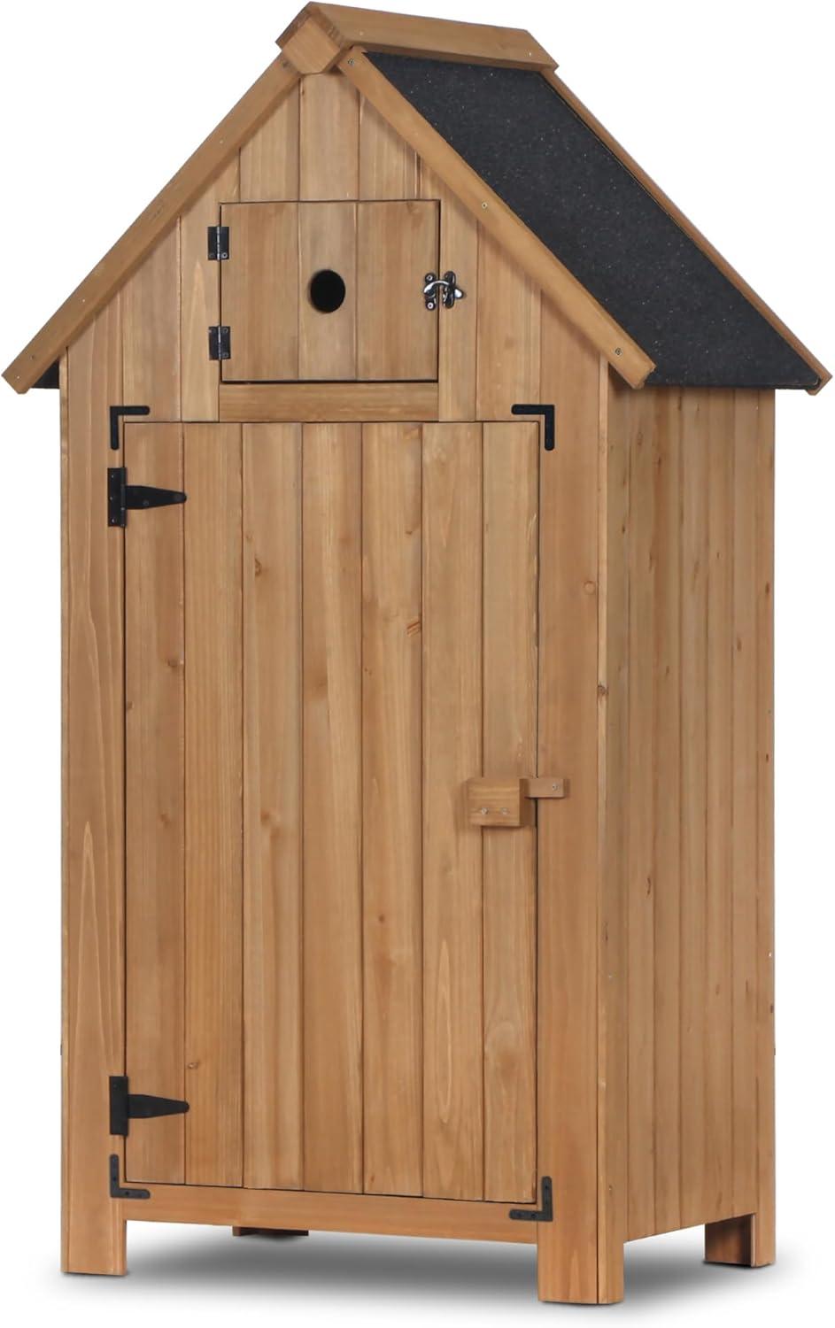 Mcombo 3 ft. W x 2 ft. D Wood Storage Sheds，Garden Cupboard with Door and Shelves