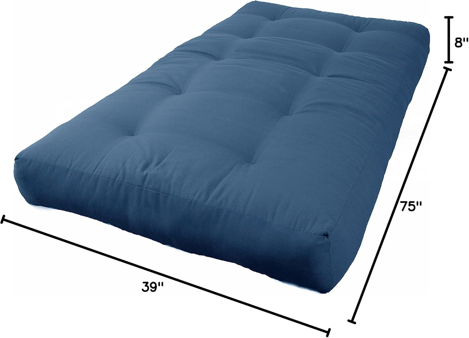 Blazing Needles Renewal 8-inch Twill Twin-size Futon Mattress - Indigo
