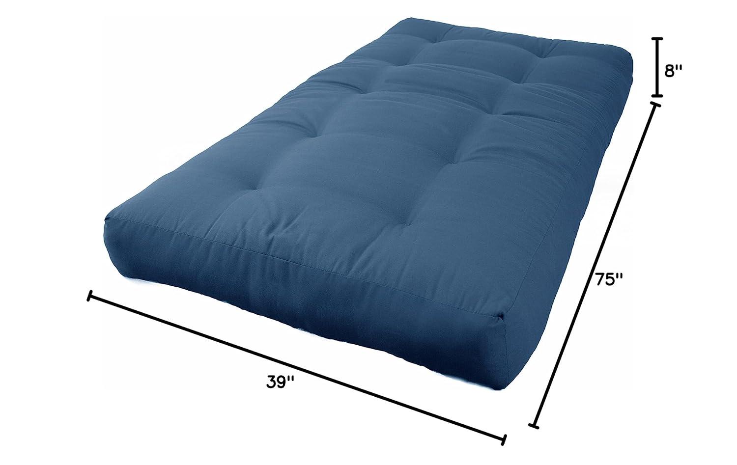 Blazing Needles Renewal 8-inch Twill Twin-size Futon Mattress - Indigo