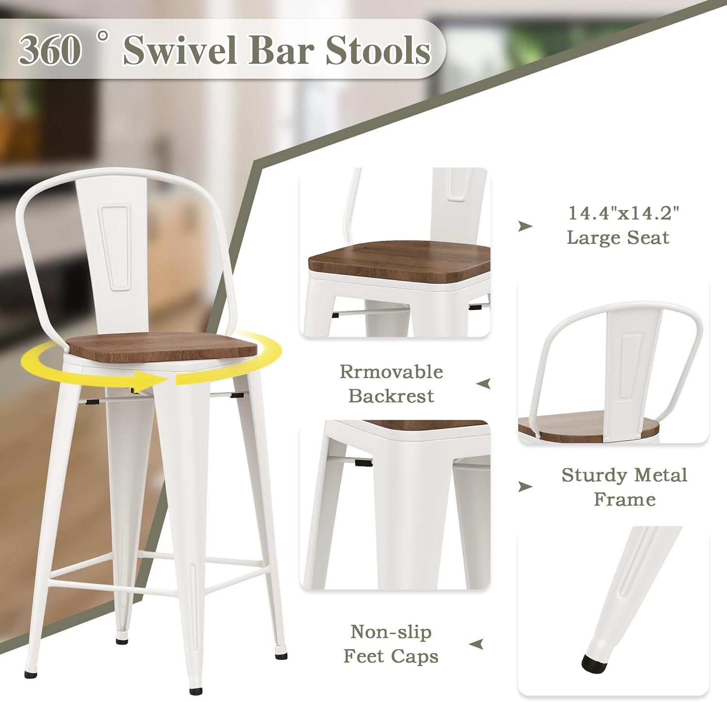 Williston Forge Tauber Swivel Counter Stool (Set of 4)