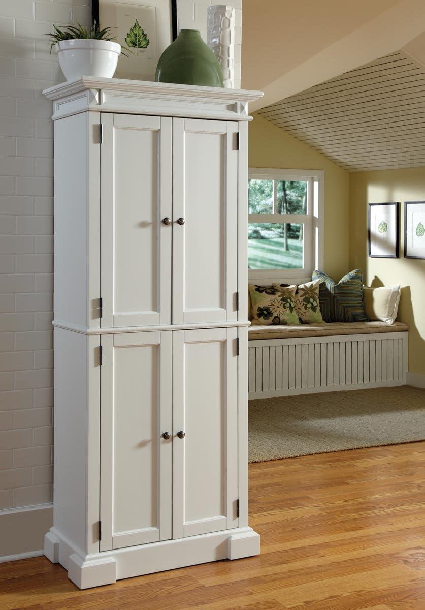 Americana White Hardwood Pantry with Adjustable Shelving