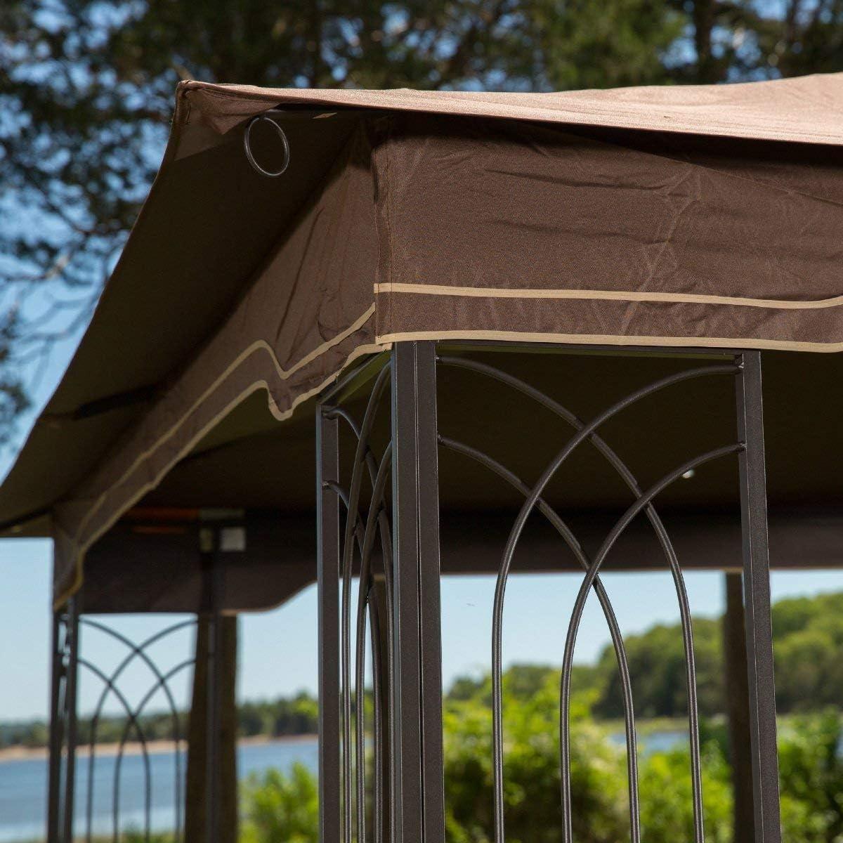 Sunjoy Brown Replacement Gazebo Canopy for 10 x 12 Regency II Patio Gazebo, Easily update your Gazebo