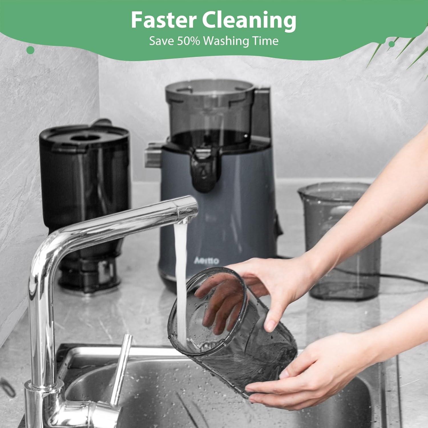 Aeitto Aeitto 250W Masticating Juicer, Cold Press with 5.3" Feed Chute & 1.7L Capacity, Easy to Clean, High Juice Yield