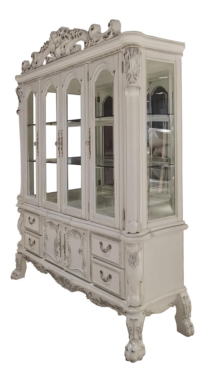 75" Dresden Hutch Tops Bone White Finish - Acme Furniture