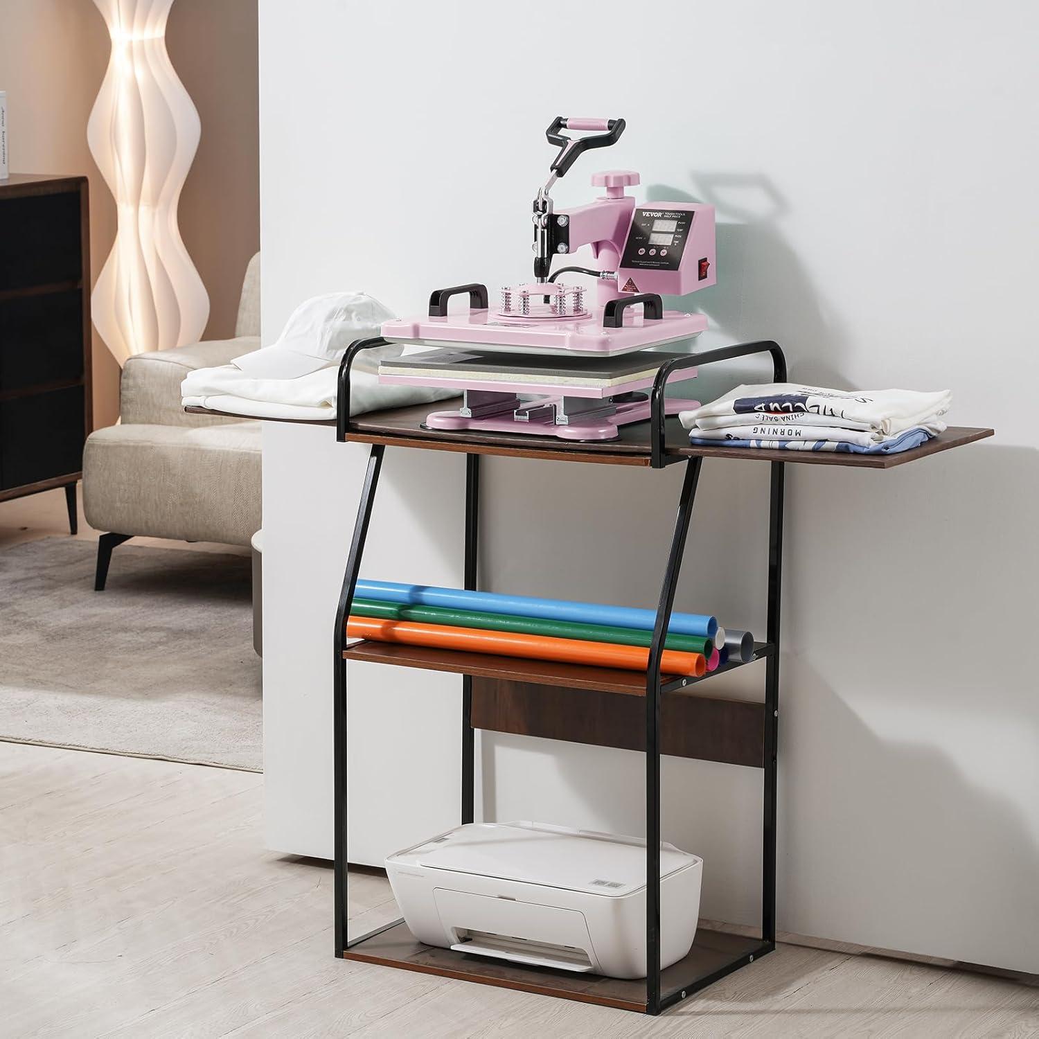 VEVOR Heat Press Machine 15x15 inch, Heat Press Machine for T-Shirts, 5 in 1 Heat Press with 30 OZ Tumbler Press, Combo Tumbler Heat Press Machine Sublimation for Hat Cap Mug Plate, Pink