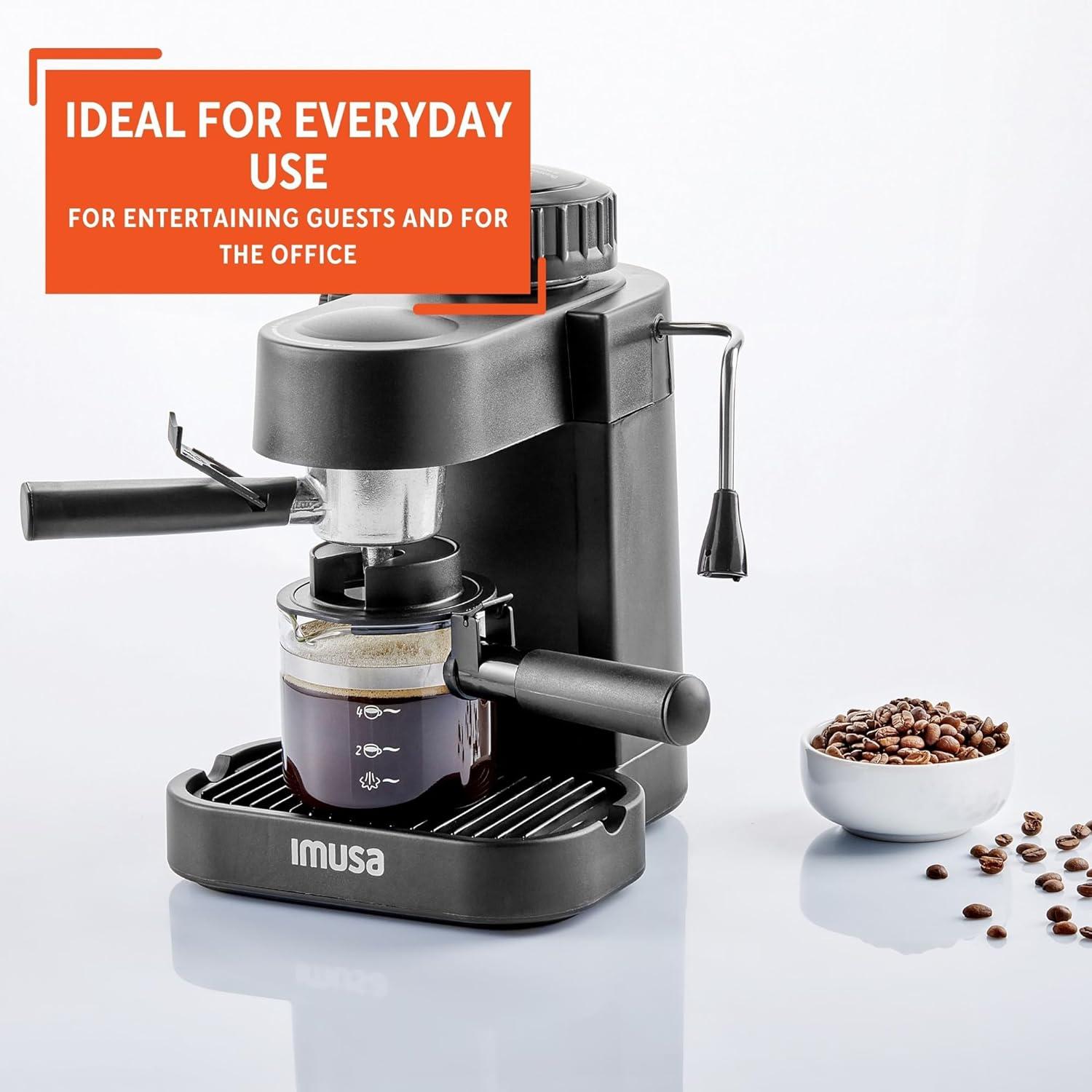 IMUSA Semi-Automatic Cappuccino & Espresso Machine with Frother