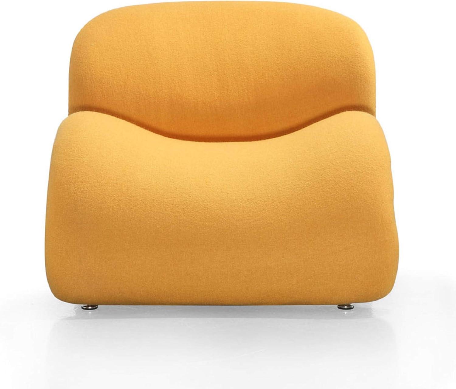 Rosebud Yellow Wool Blend Accent Chair