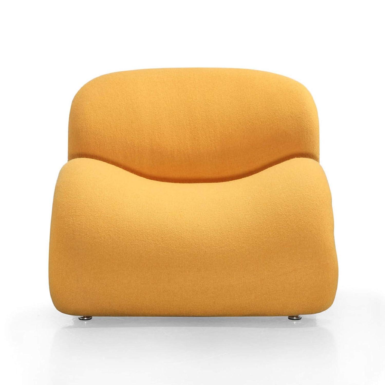 Rosebud Yellow Wool Blend Accent Chair