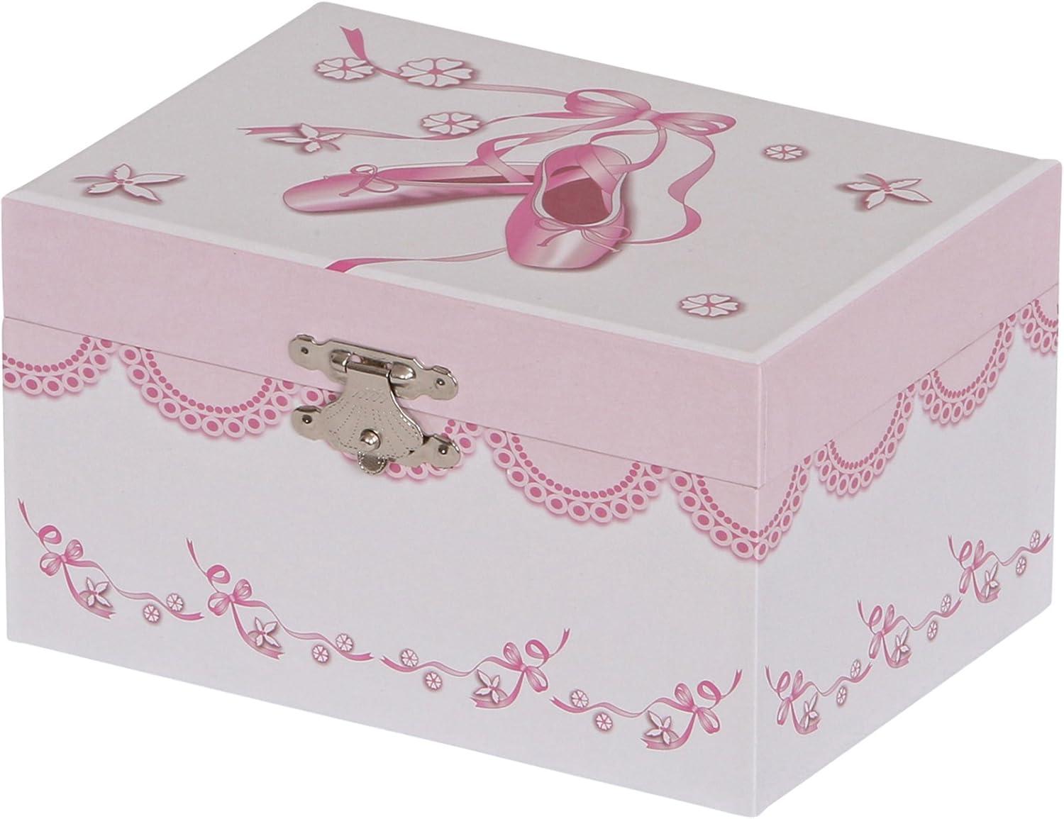 Clarice Pink and White Musical Ballerina Jewelry Box