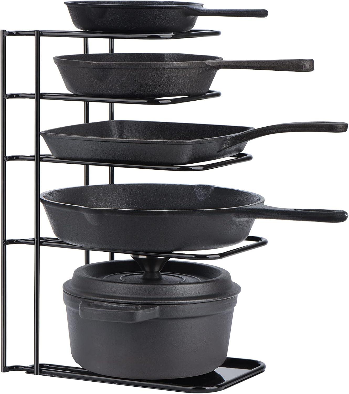 Heavy Duty Black Steel 5-Tier Pan Organizer Rack