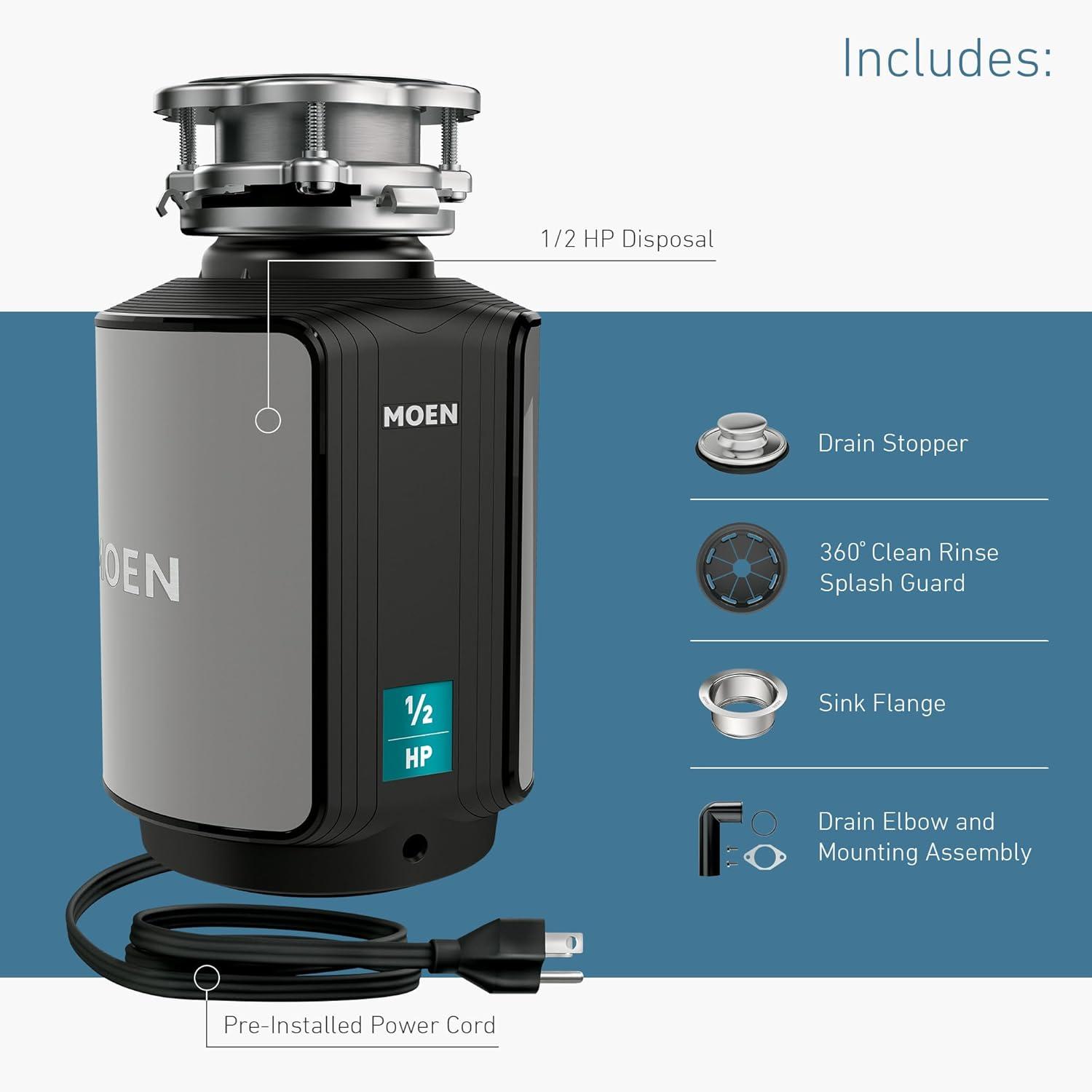 Moen GX50C GX Series 1/2 hp Garbage Disposal by Moen