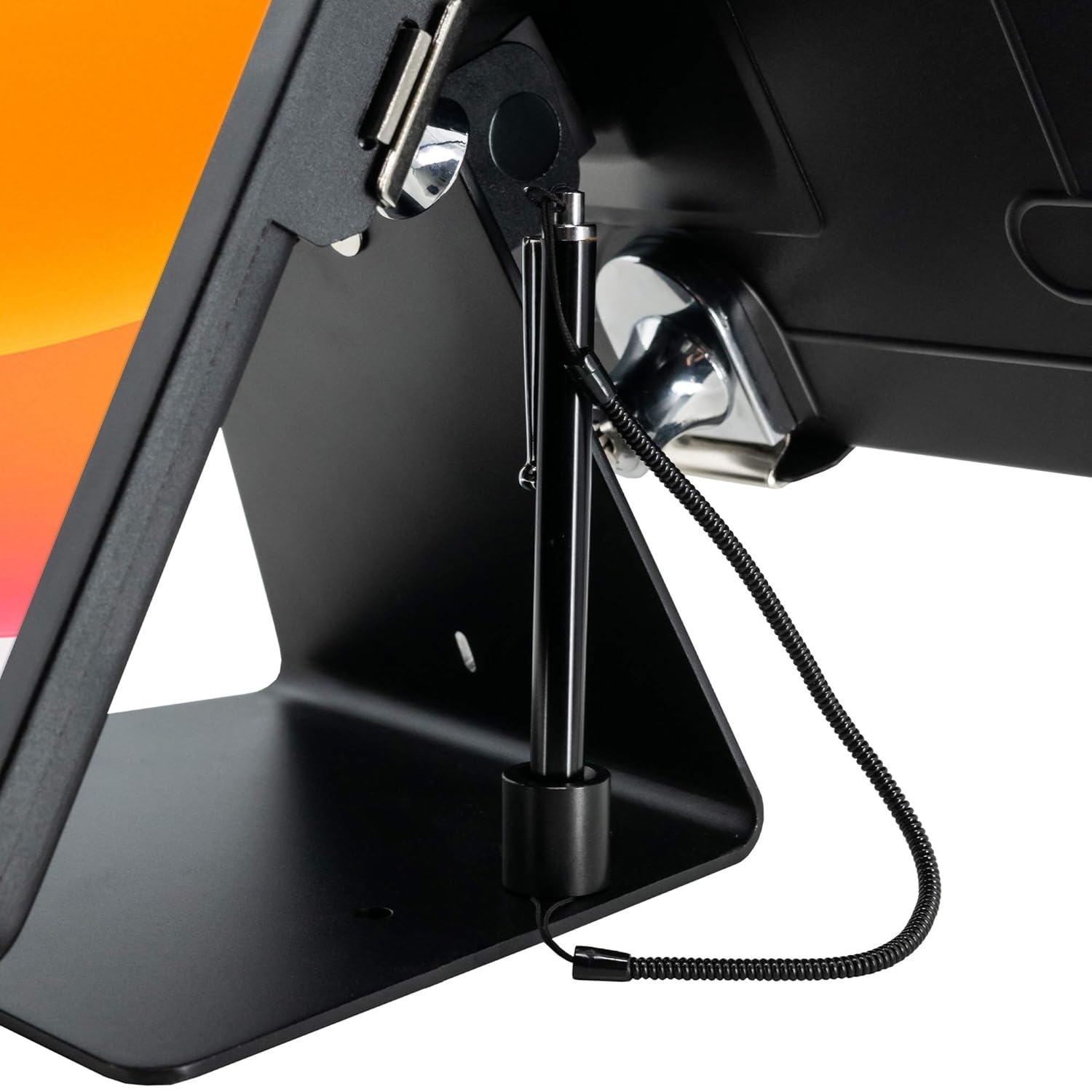 Black Dual Tablet Kiosk Stand with Lockable Enclosures