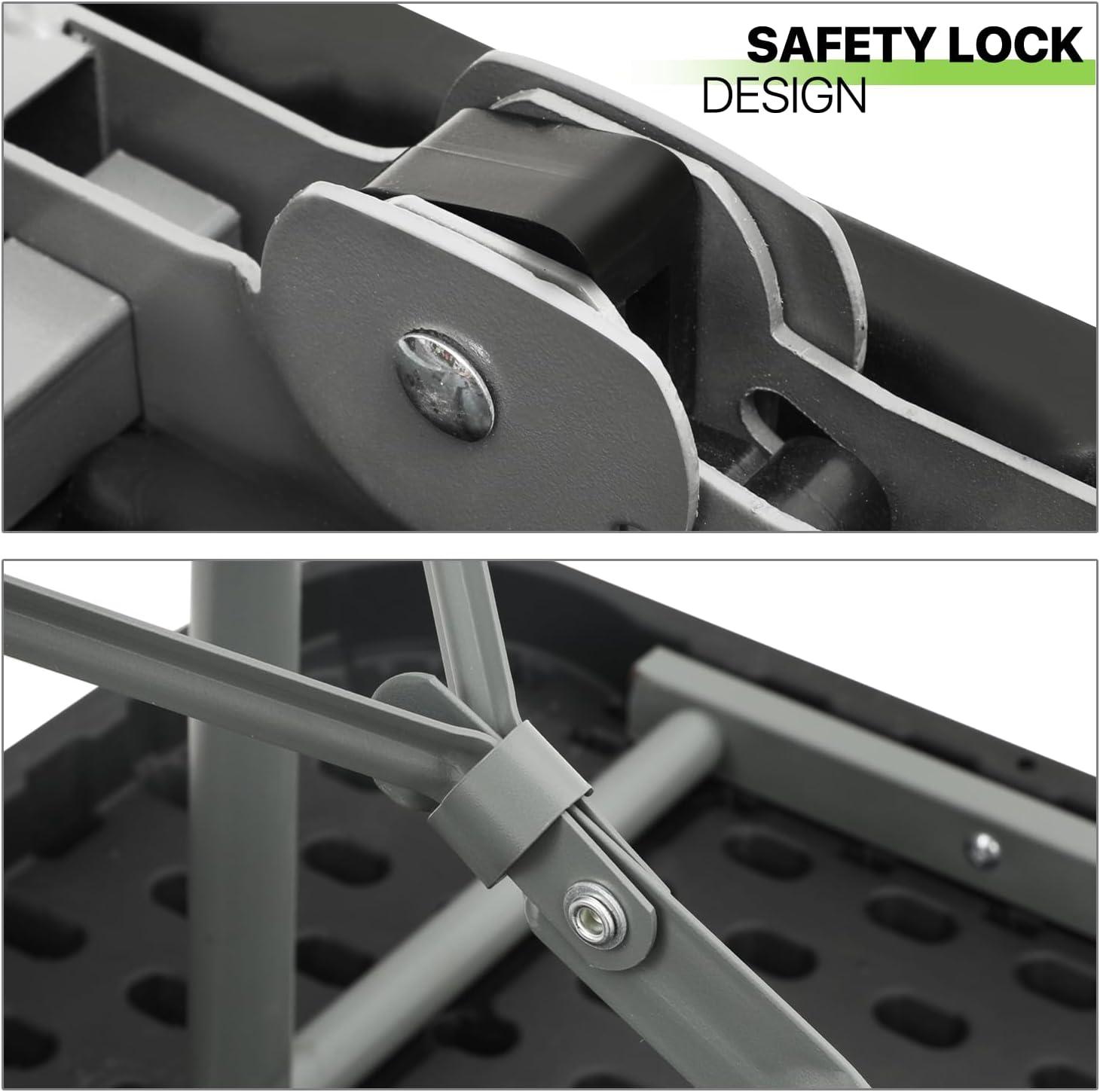 Plastic Folding Card Table, Indoor Outdoor Portable Picnic Table with Carrying Handle for Camping