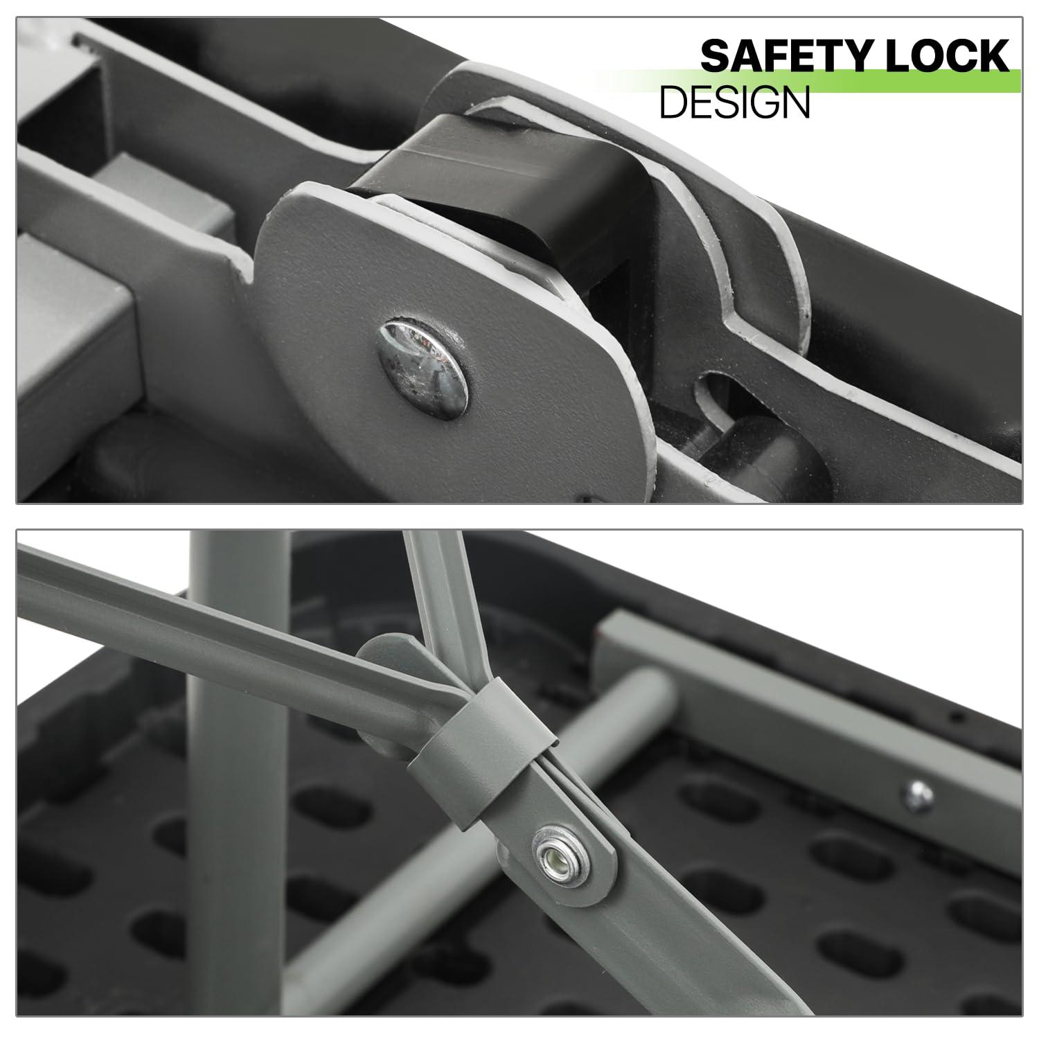 Plastic Folding Card Table, Indoor Outdoor Portable Picnic Table with Carrying Handle for Camping