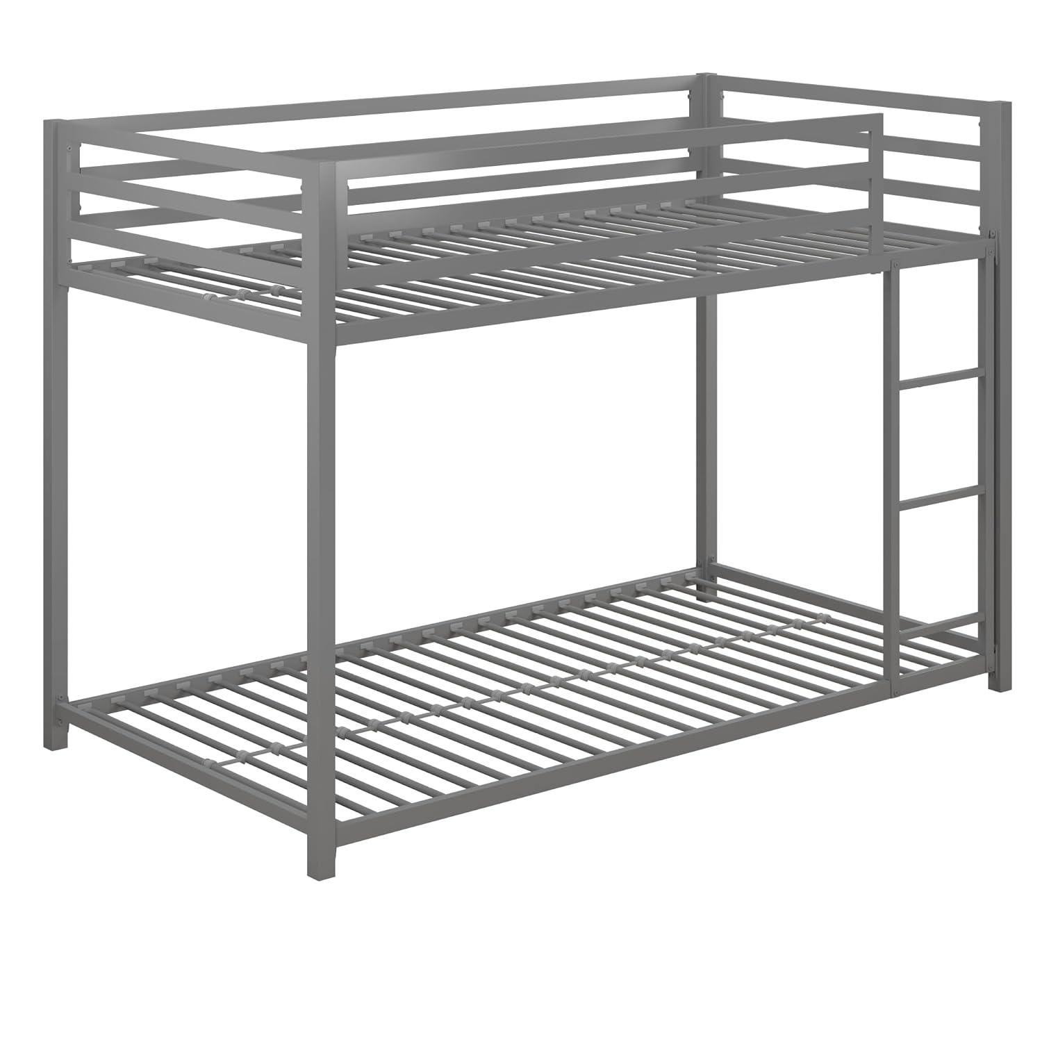 DHP Miles Metal Twin/Twin Bunk Bed, Silver