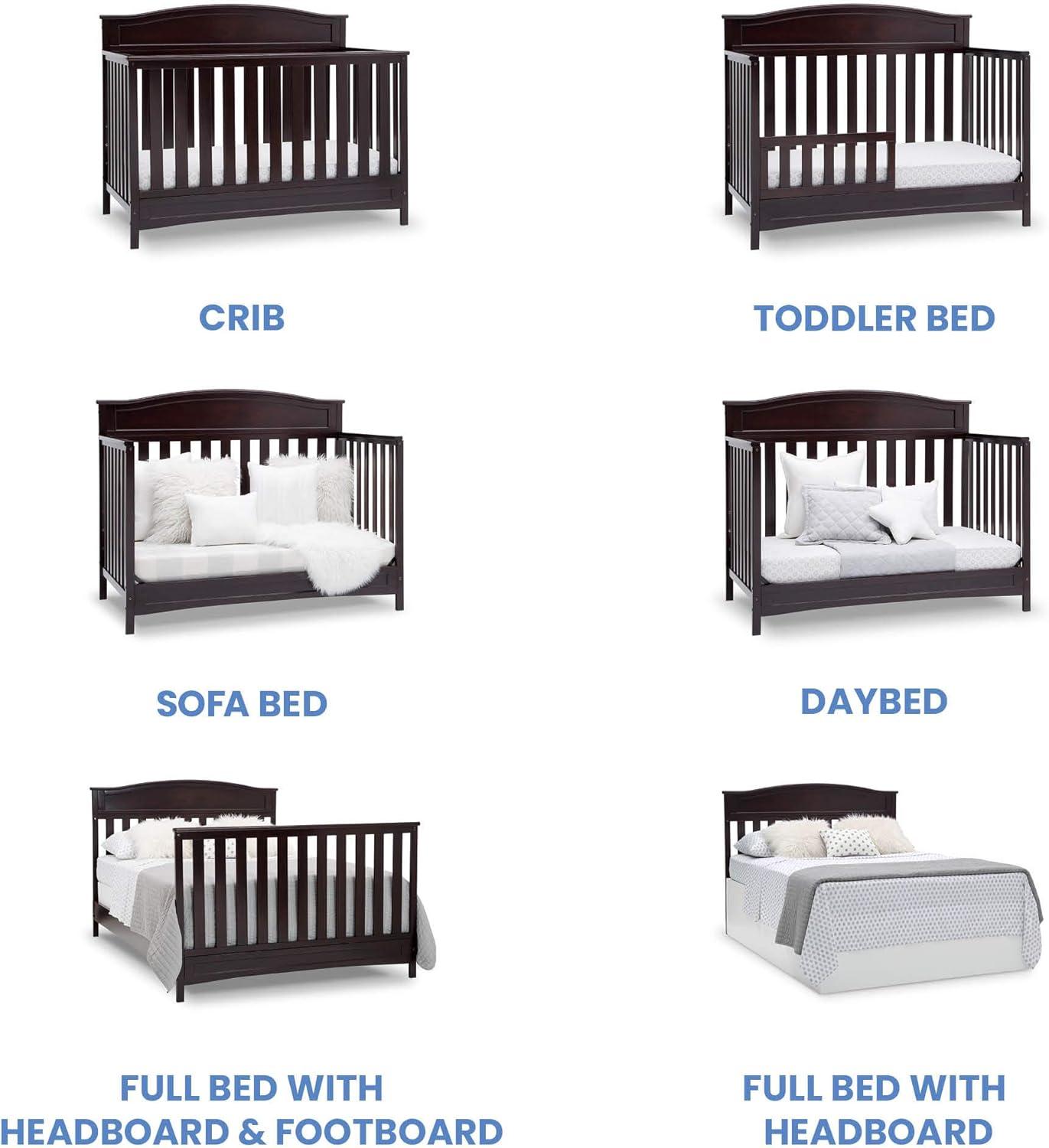 Delta Children Emery 4-in-1 Convertible Crib - Dark Chocolate