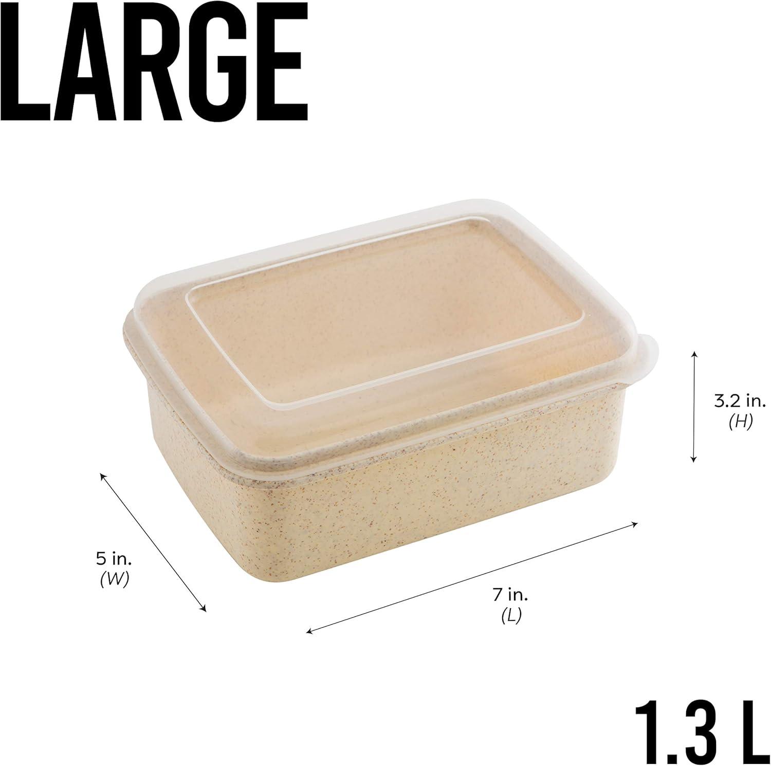 Eco-Friendly Beige Plastic Food Storage Container Set