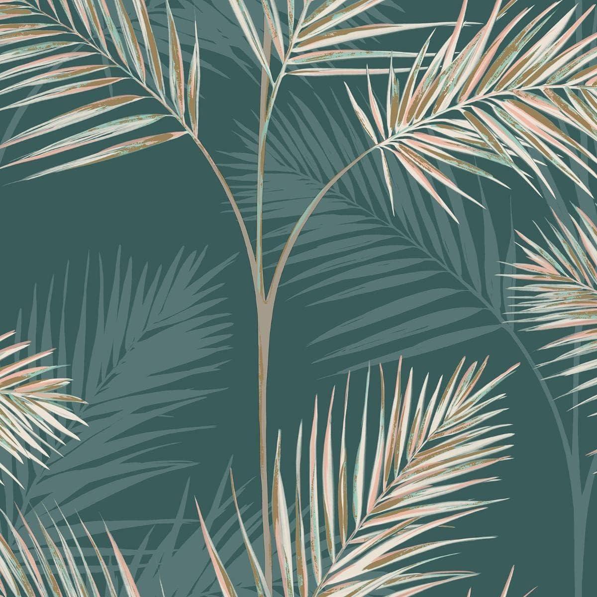 Fine Decor South Beach Evergreen Fronds Unpasted Paper Wallpaper, 20.5-in by 33-ft, 56.4 sq. ft.