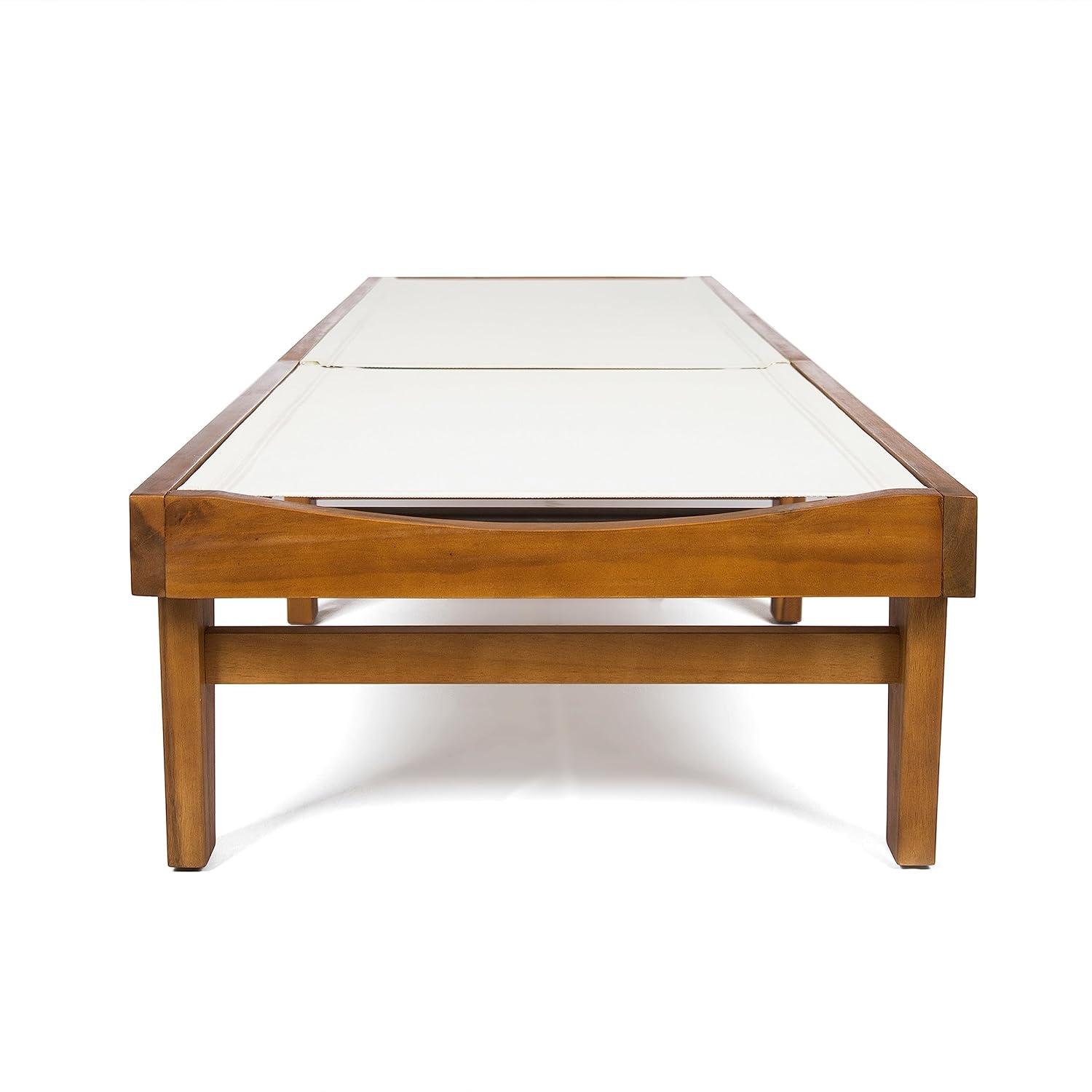 Summerland Acacia Wood Chaise Lounge -Teak/White - Christopher Knight Home: Weather-Resistant Patio Furniture