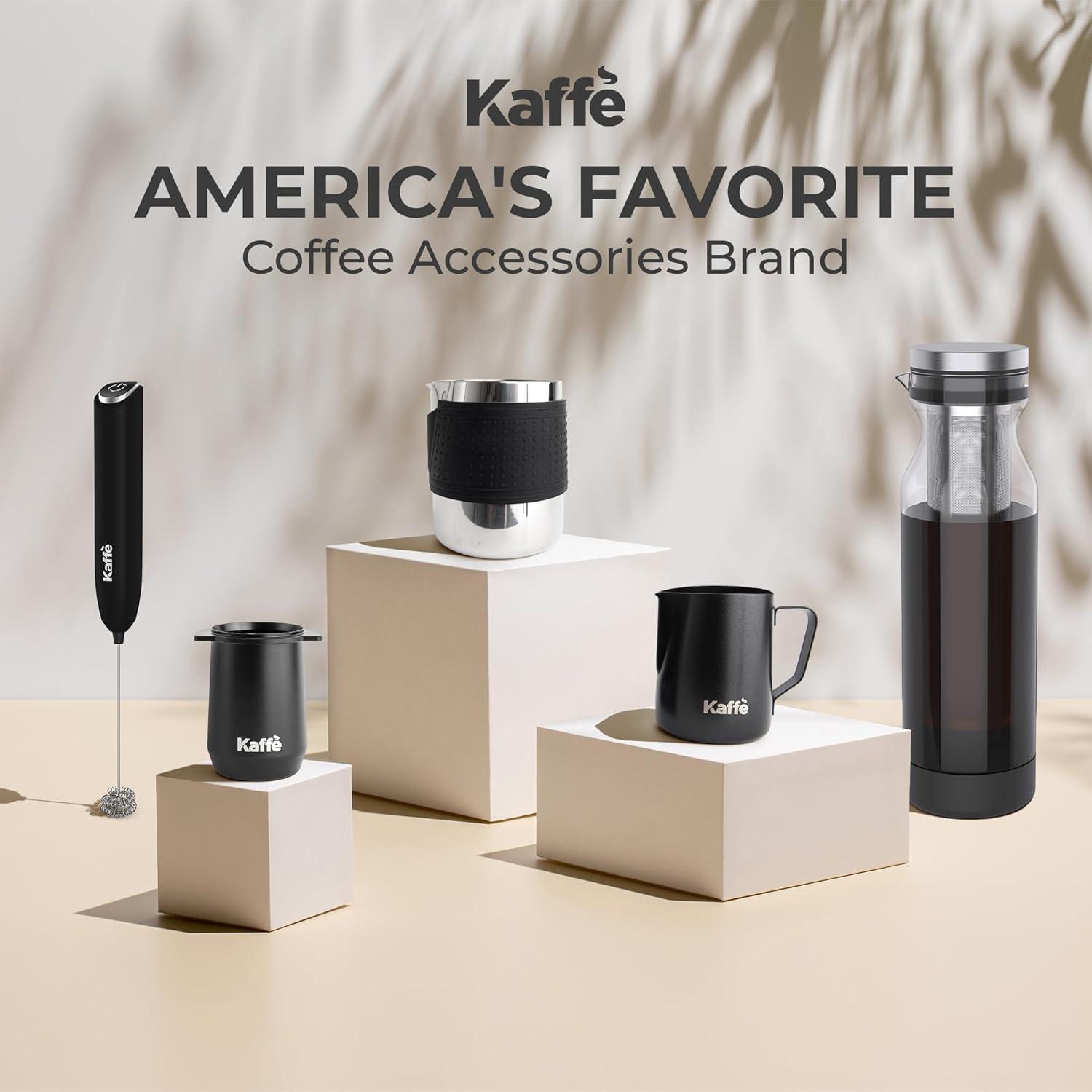 Kaffe Frothing Pitcher Dark Brushed Stainless Steel: Milk Frothing Pitcher, Coffee & Espresso Accessories, Stainless Steel Finish