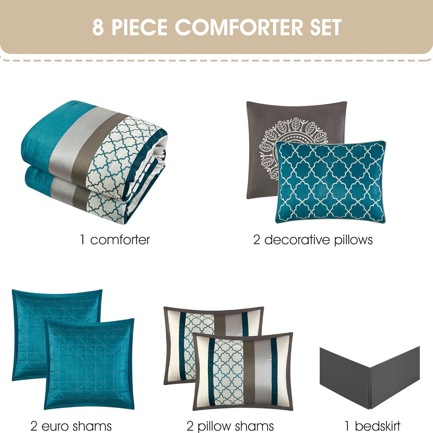 Nanshing America, Inc Avalon Microfiber Modern & Contemporary 8 Piece Comforter Set