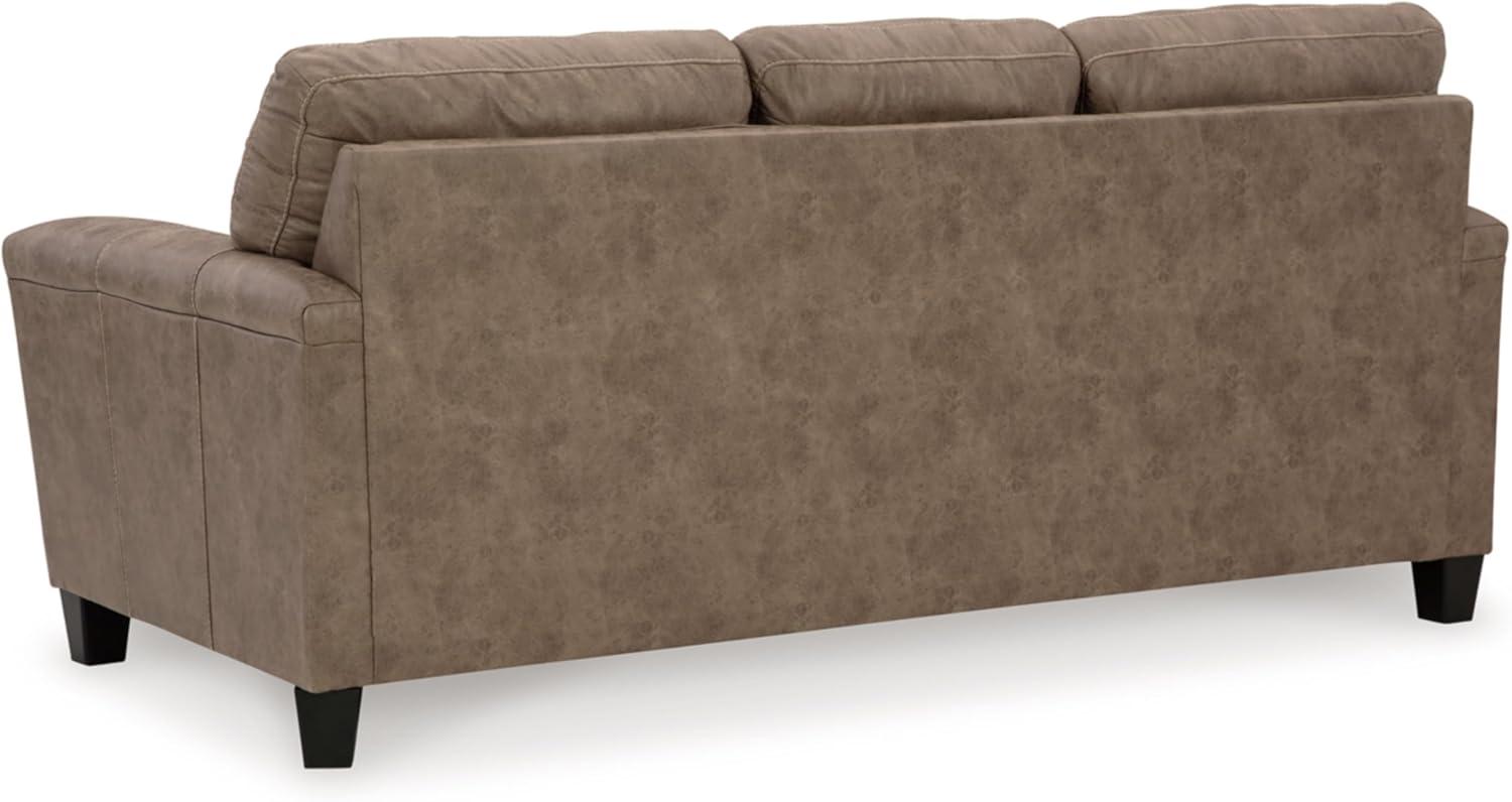 Benjara Nav Queen Size Sofa Sleeper, Fossil Brown Faux Leather, Foam, 89 Inch