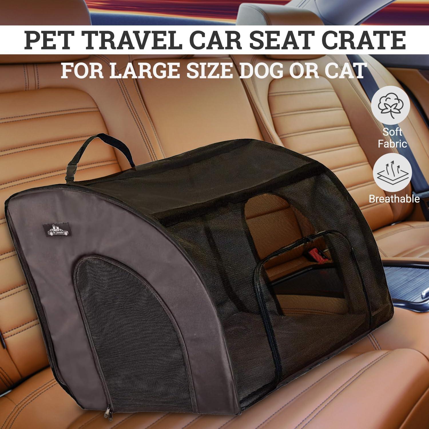 Large Black Soft-Sided Pet Travel Crate with Storage Bag