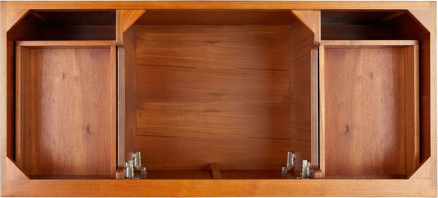 Novak 48" Natural Teak Single Vanity Cabinet with Brass Hardware