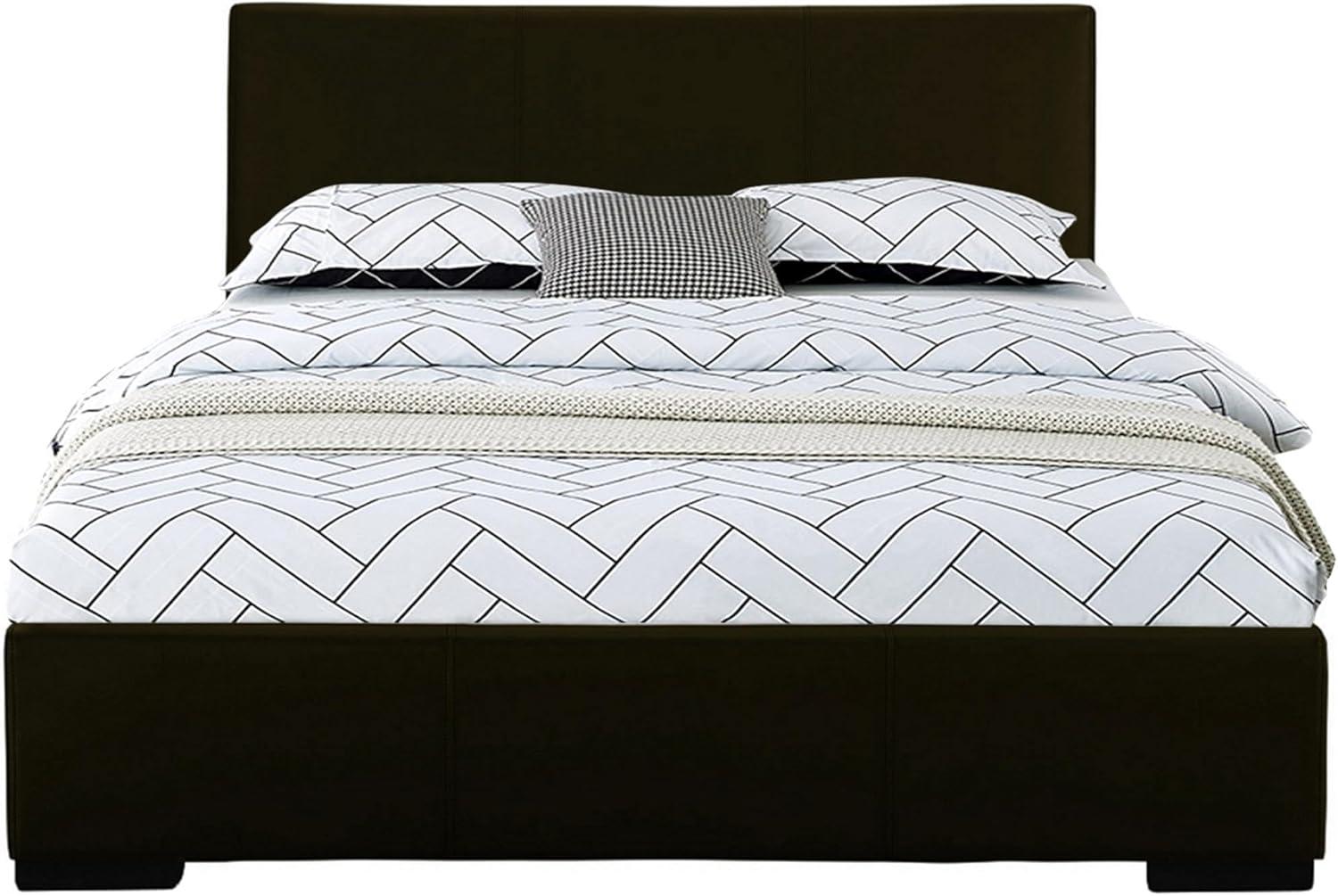 Camden Isle Abbey Platform Bed | Upholstered | Low Profile | Queen, Black