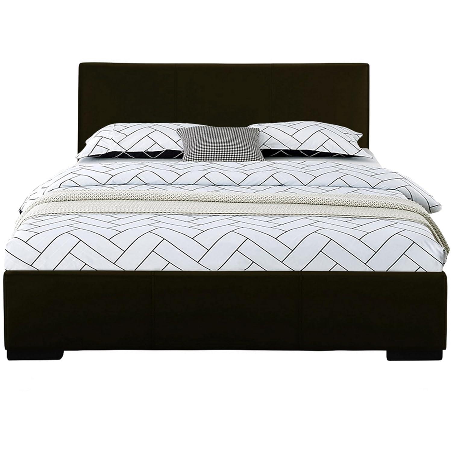 Camden Isle Abbey Platform Bed | Upholstered | Low Profile | Queen, Black