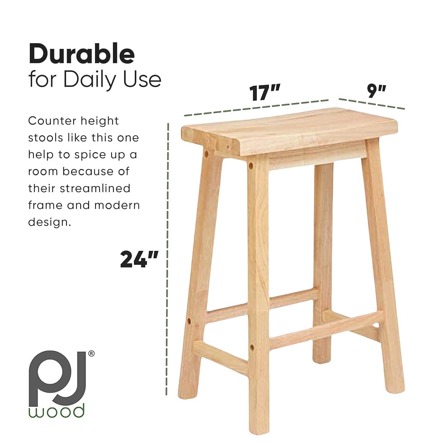 PJ Wood Solid Wood Accent Stool