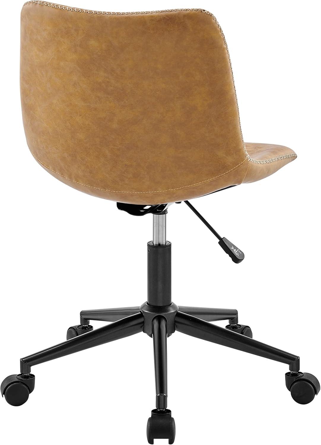 New Pacific Direct Clarke 22" PU and Plywood Swivel Office Chair in Yellow