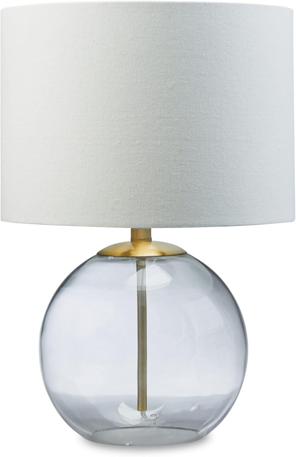 Signature Design by Ashley Samder Table Lamp Clear/Brass: Elegant Lighting for Nightstands, 3-Way Switch