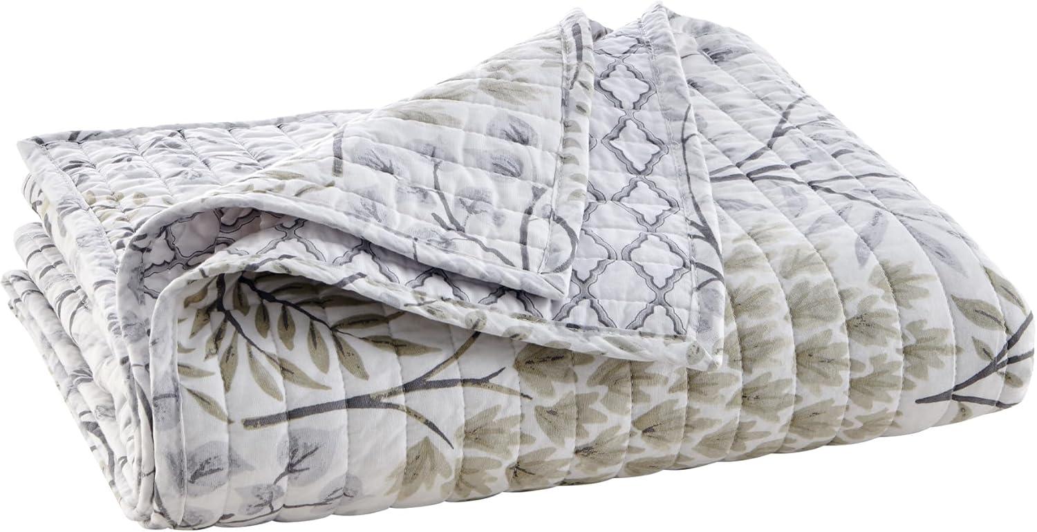 English Forest Natural Reversible Cotton Quilted Throw