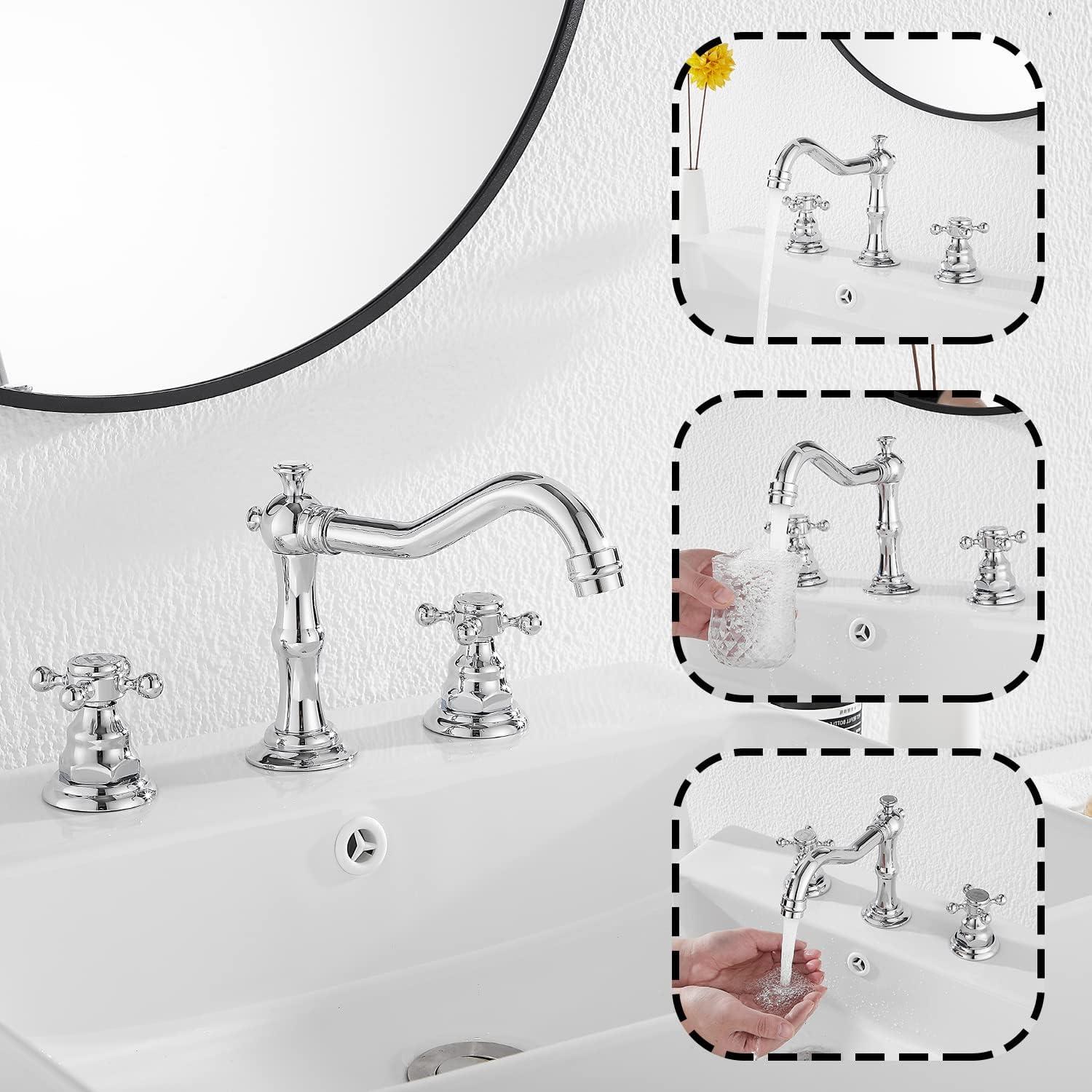 Widespread 2-handle Bathroom Faucet with Drain Assembly