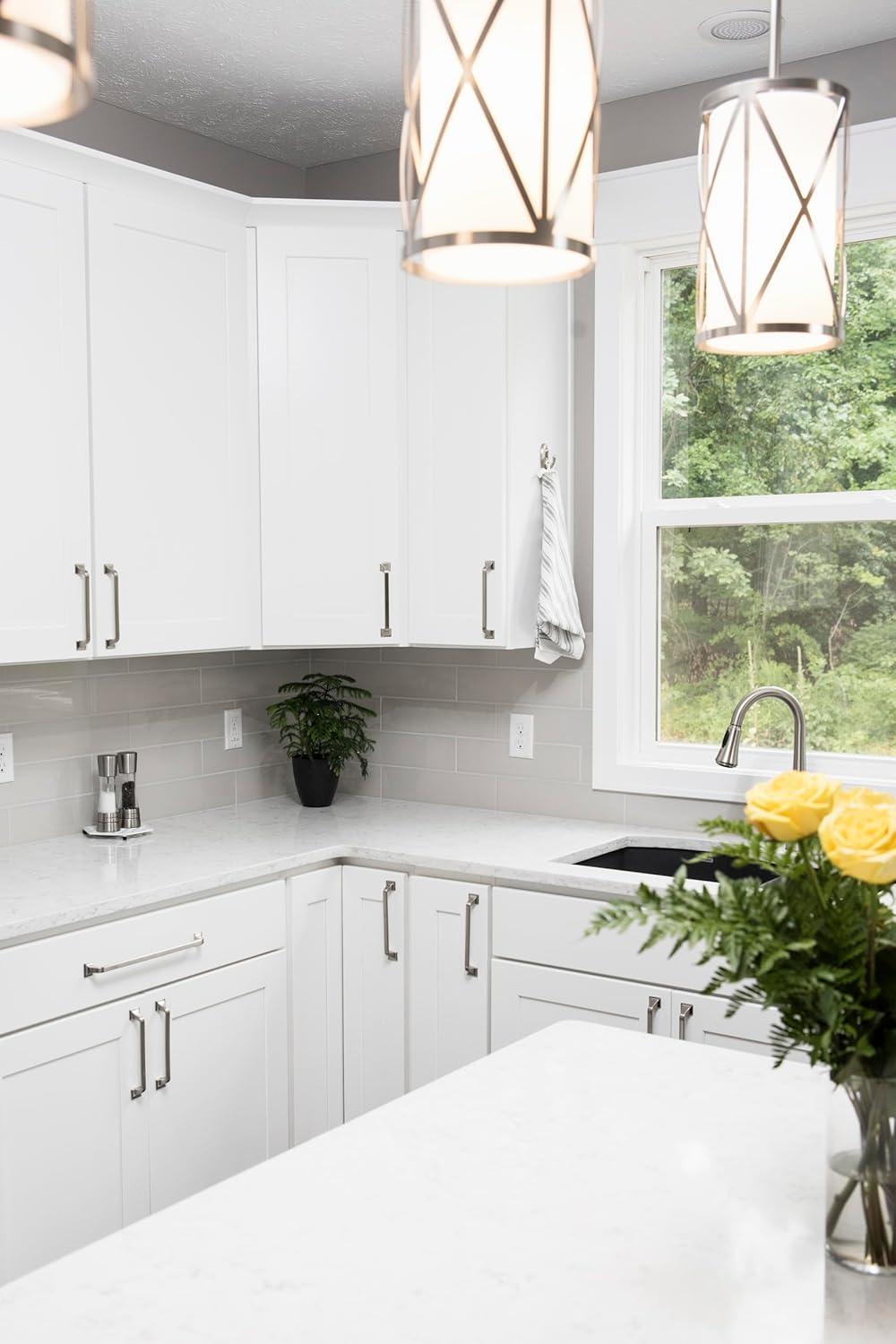 Forge Kitchen Cabinet Handles, Solid Core Drawer Pulls for Cabinet Doors, 3-3/4" (96mm)