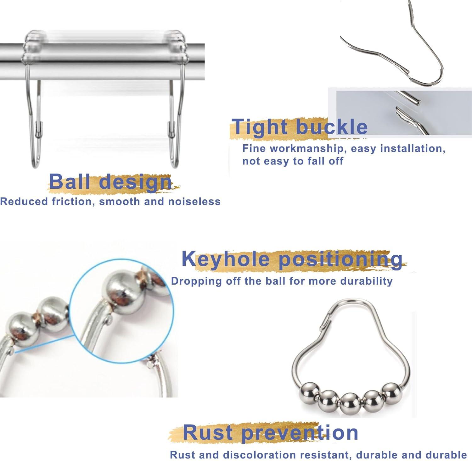 12PCS Shower Curtain Hooks,DIY Dragonfly Pendant Decorative Shower Curtain Rings,Anti-Rust Metal Shower Hooks, Cute Decor for Bathroom, Baby Room, Bedroom, Living Room