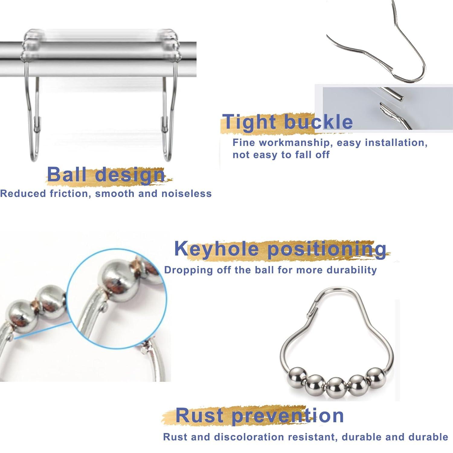 12PCS Shower Curtain Hooks,DIY Dragonfly Pendant Decorative Shower Curtain Rings,Anti-Rust Metal Shower Hooks, Cute Decor for Bathroom, Baby Room, Bedroom, Living Room