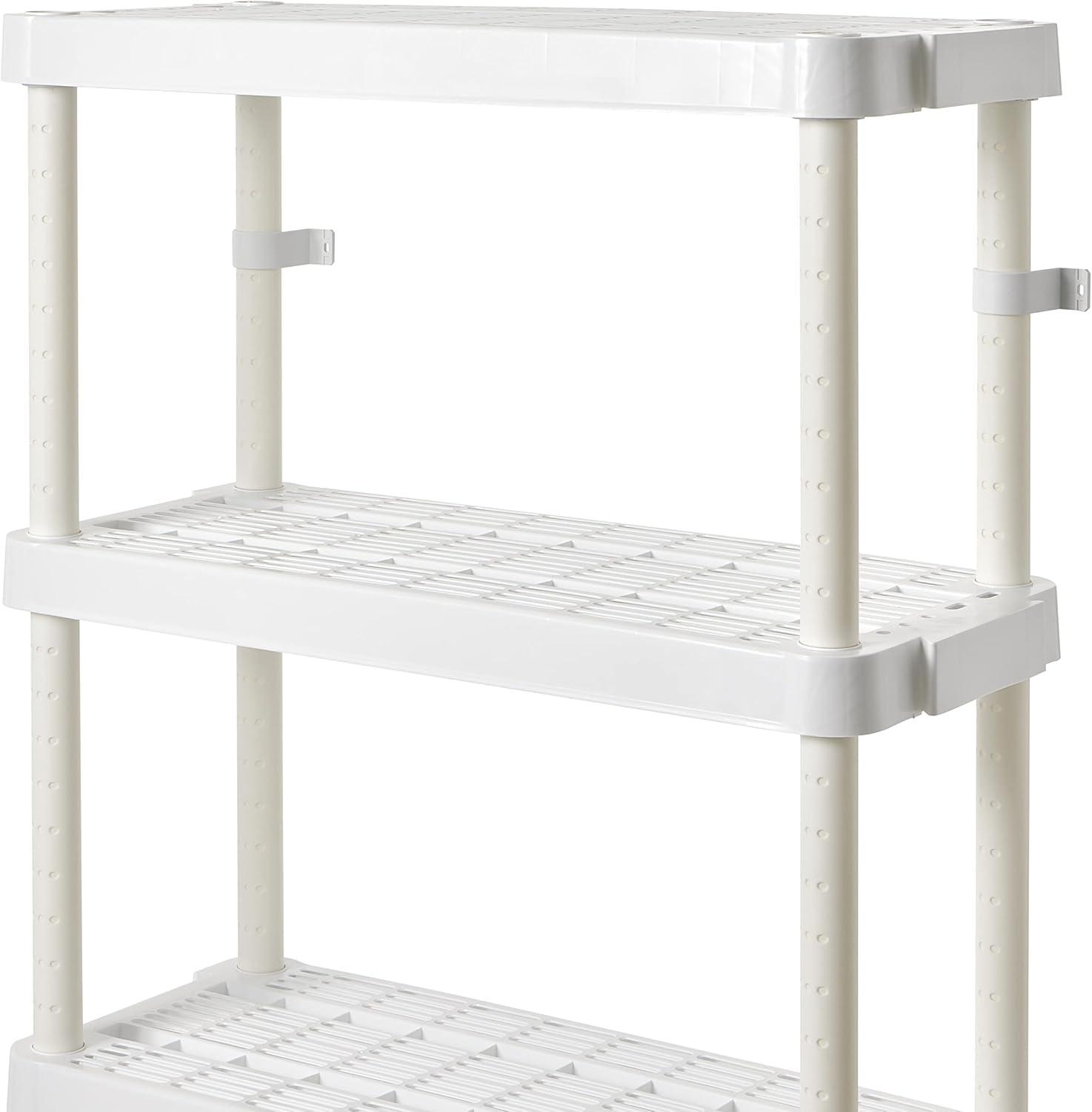 Gracious Living 4 Shelf Adjustable Ventilated Medium Duty Shelving Unit 14 x 32 x 54.5" Organizer for Home, Garage, Basement & Laundry