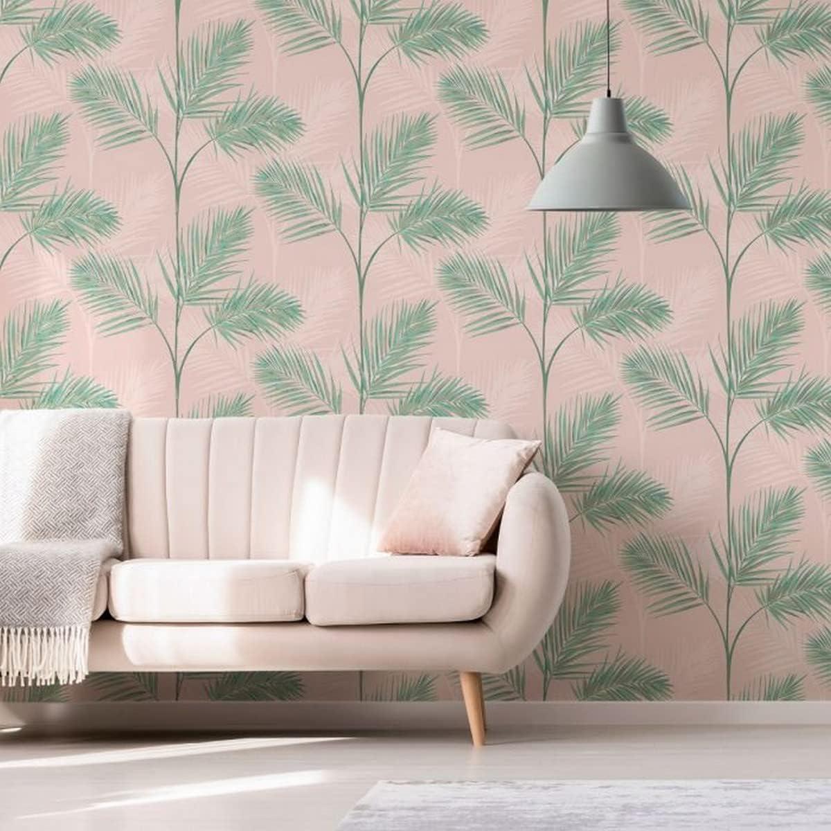 Fine Decor South Beach Evergreen Fronds Unpasted Paper Wallpaper, 20.5-in by 33-ft, 56.4 sq. ft.