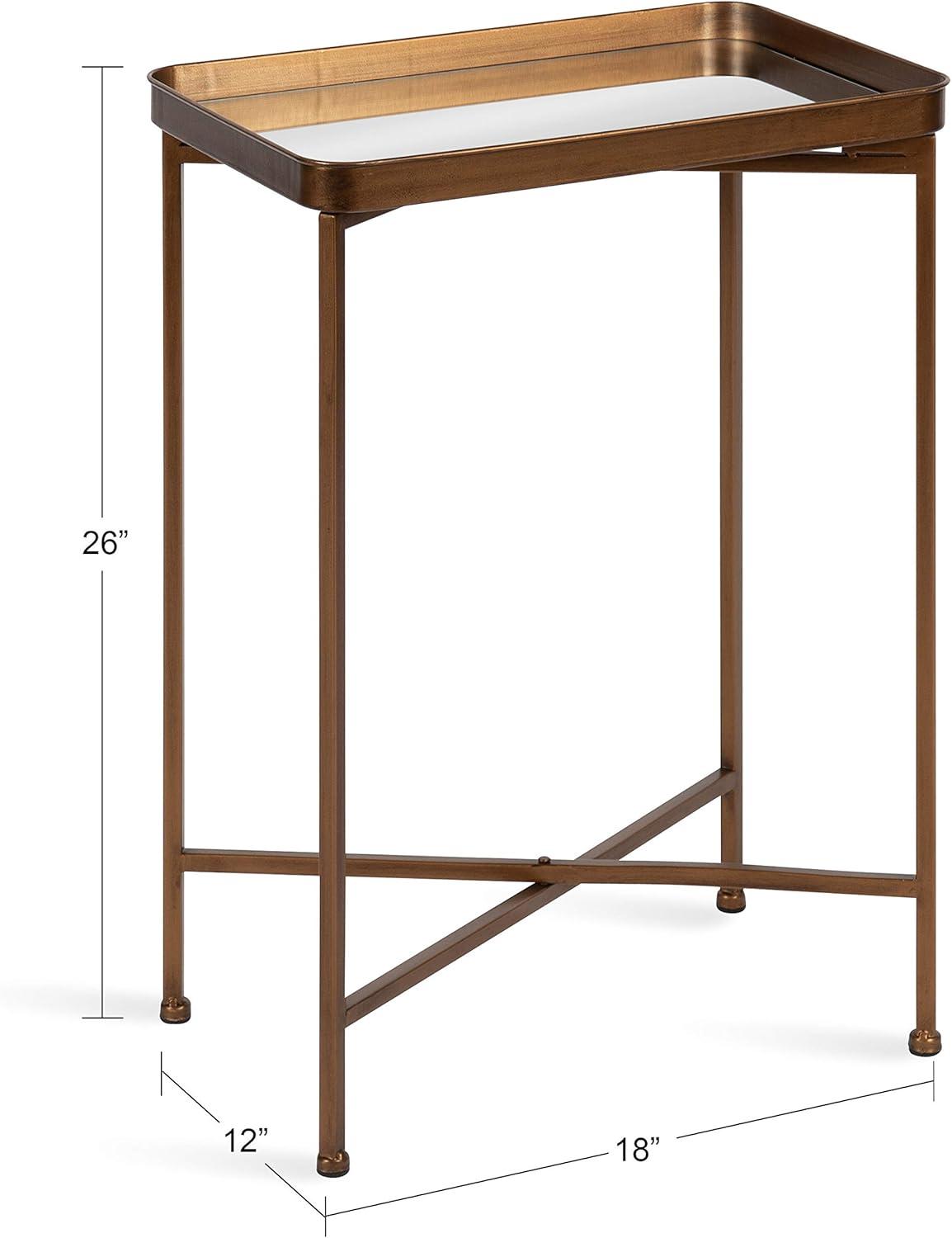 Kate and Laurel Celia Metal Tray Accent Table