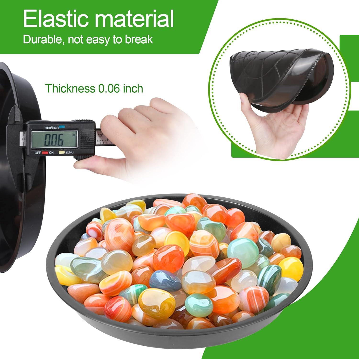 Tripumer 12Pack Plant Saucers 6inch/8inch/10inch Black Plant Saucers Plastic Planter Trays Round Trays Heavy Duty Drip Trays Perfect for Indoor and Outdoor Plants