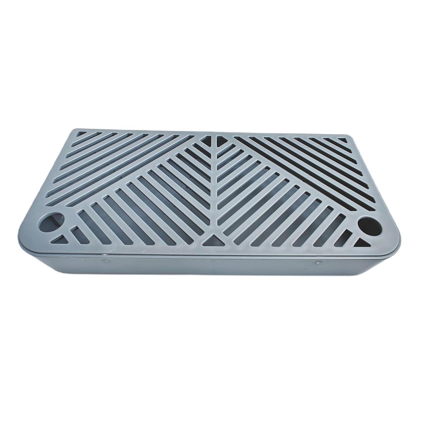 KUNWU Stainless Steel Semi-closed Cat Litter Box 24"x 16"x 12" with Enclosure Lid, Scoop and Step, Easy Clean, Never Absorbs Odor