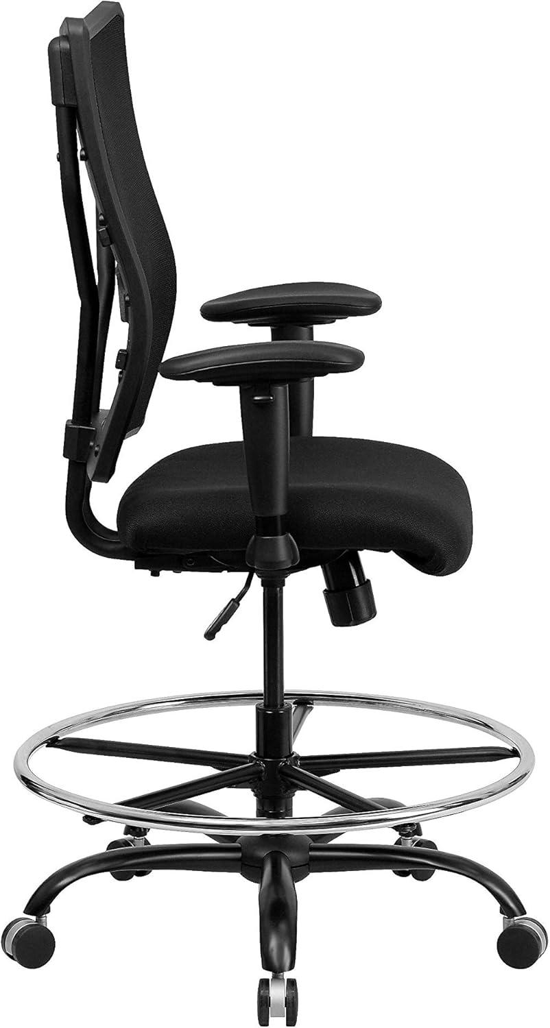 Flash Furniture Hercules Big & Tall 400 lb. Rated Mesh Ergonomic Drafting Chair w/ Adjustable Arms