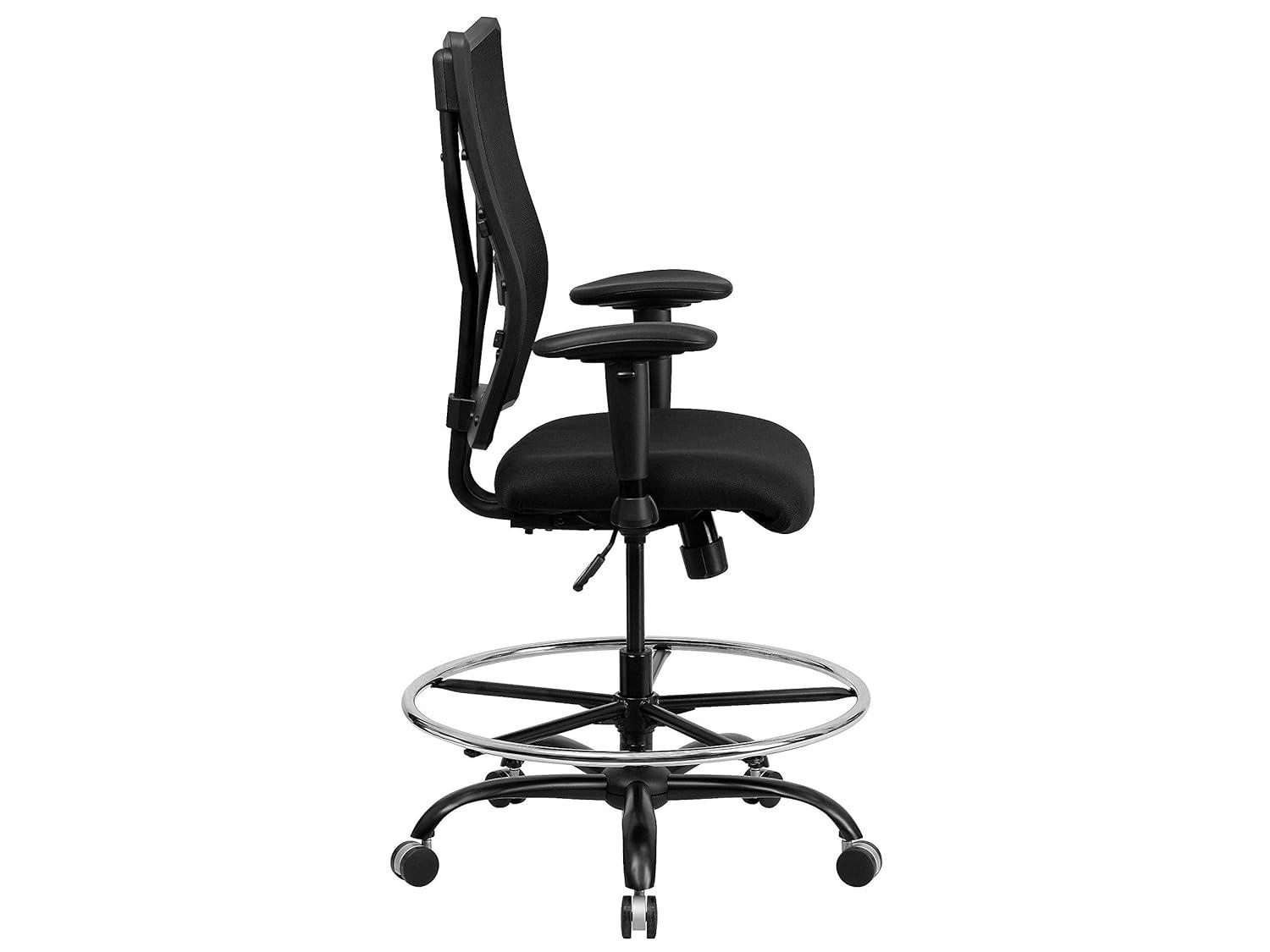 Flash Furniture Hercules Big & Tall 400 lb. Rated Mesh Ergonomic Drafting Chair w/ Adjustable Arms